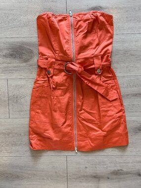 Baby Pink Mini Stapless Orange Dress (size small)
